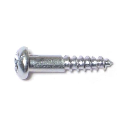 Midwest Fastener Wood Screw, #5, 5/8 in, Zinc Plated Steel Round Head Phillips Drive, 72 PK 61802